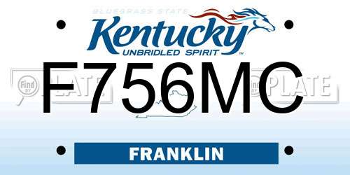 F756MC Kentucky License Plate