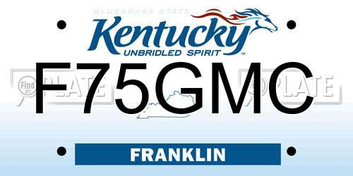 F75GMC Kentucky License Plate