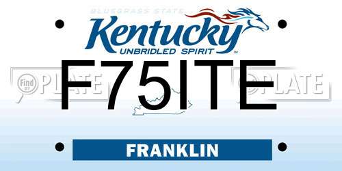 F75ITE Kentucky License Plate