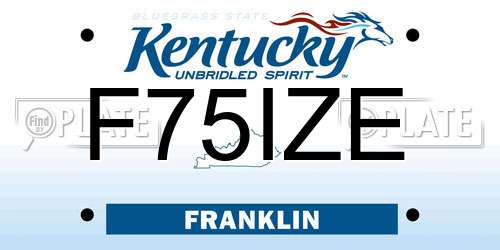 F75IZE Kentucky License Plate