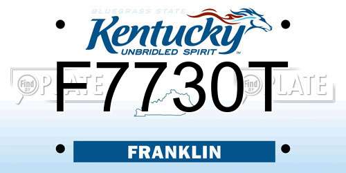 F7730T Kentucky License Plate