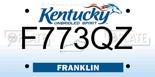 F773QZ Kentucky License Plate