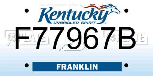 F77967B Kentucky License Plate