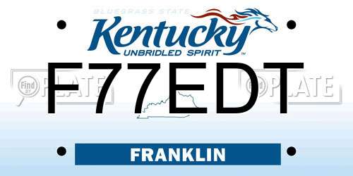 F77EDT Kentucky License Plate