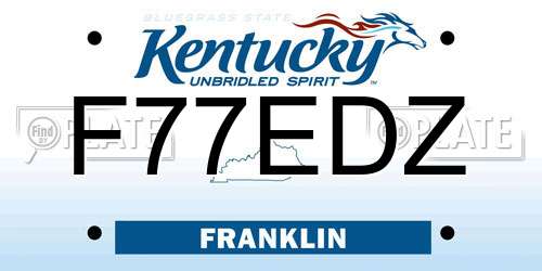 F77EDZ Kentucky License Plate