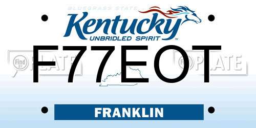 F77EOT Kentucky License Plate
