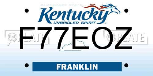 F77EOZ Kentucky License Plate