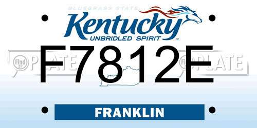 F7812E Kentucky License Plate
