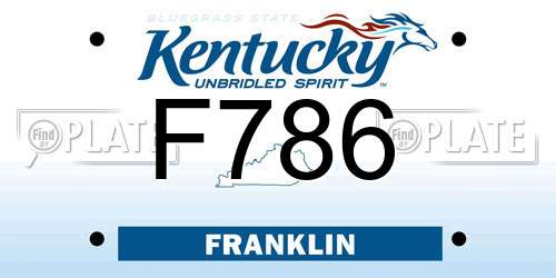 F786 Kentucky License Plate