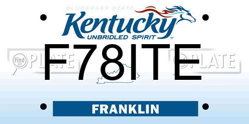 F78ITE Kentucky License Plate