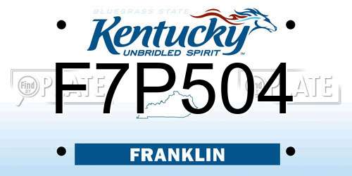 F7P504 Kentucky License Plate