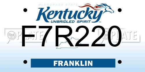 F7R220 Kentucky License Plate