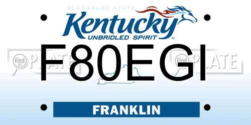 F80EGI Kentucky License Plate