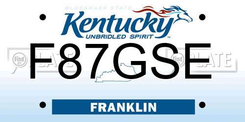 F87GSE Kentucky License Plate