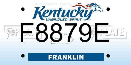 F8879E Kentucky License Plate