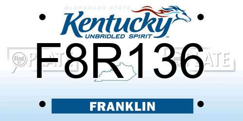 F8R136 Kentucky License Plate