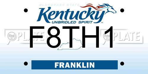 F8TH1 Kentucky License Plate