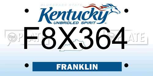 F8X364 Kentucky License Plate