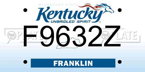 F9632Z Kentucky License Plate