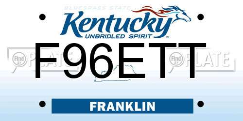F96ETT Kentucky License Plate