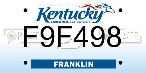 F9F498 Kentucky License Plate