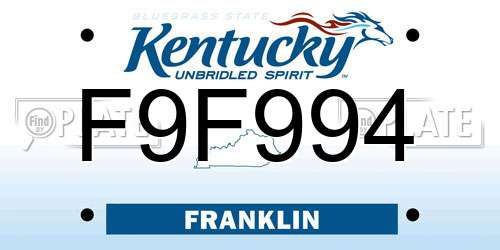 F9F994 Kentucky License Plate
