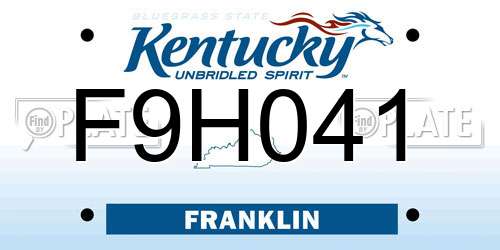 F9H041 Kentucky License Plate