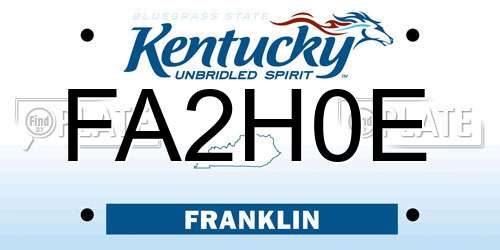 FA2H0E Kentucky License Plate