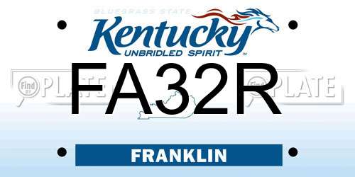 FA32R Kentucky License Plate