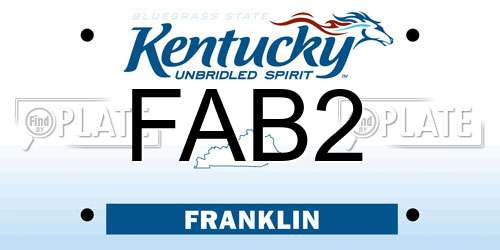 FAB2 Kentucky License Plate
