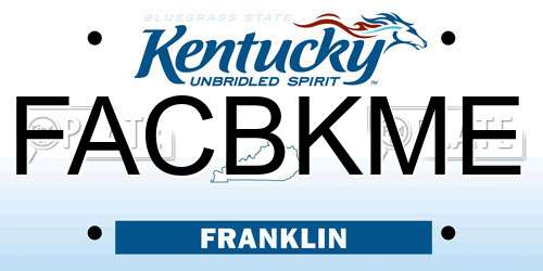 FACBKME Kentucky License Plate