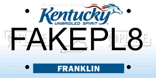 FAKEPL8 Kentucky License Plate