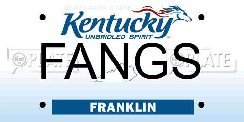 FANGS Kentucky License Plate