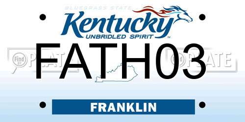 FATH03 Kentucky License Plate