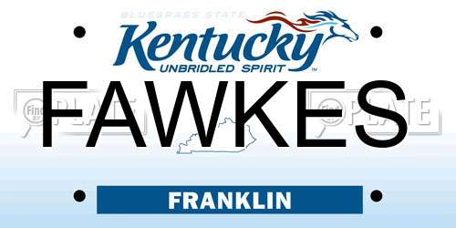 FAWKES Kentucky License Plate
