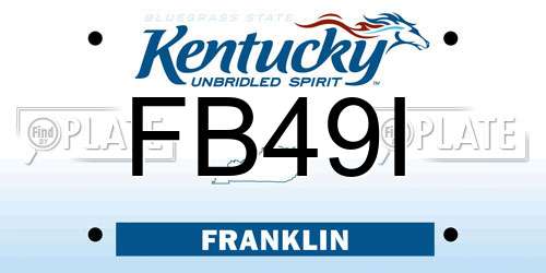 FB49I Kentucky License Plate