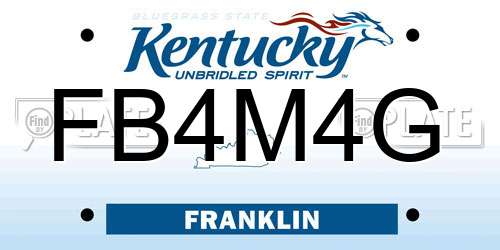 FB4M4G Kentucky License Plate
