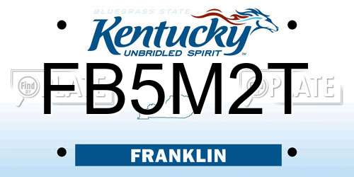 FB5M2T Kentucky License Plate