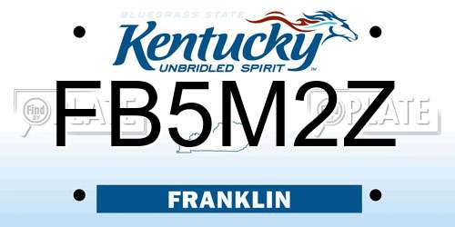 FB5M2Z Kentucky License Plate