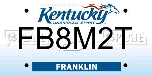 FB8M2T Kentucky License Plate