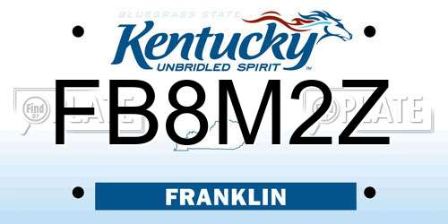 FB8M2Z Kentucky License Plate
