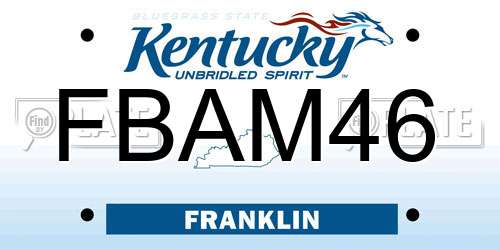 FBAM46 Kentucky License Plate