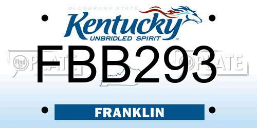 FBB293 Kentucky License Plate
