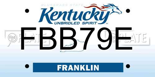 FBB79E Kentucky License Plate