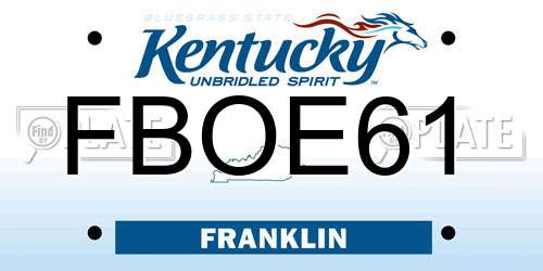 FBOE61 Kentucky License Plate