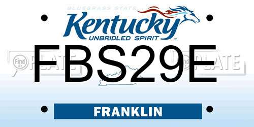 FBS29E Kentucky License Plate