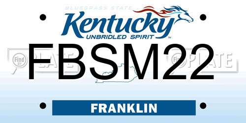 FBSM22 Kentucky License Plate