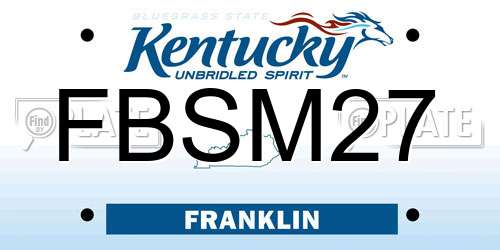 FBSM27 Kentucky License Plate