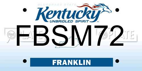 FBSM72 Kentucky License Plate