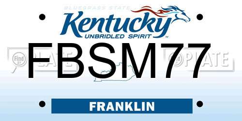FBSM77 Kentucky License Plate